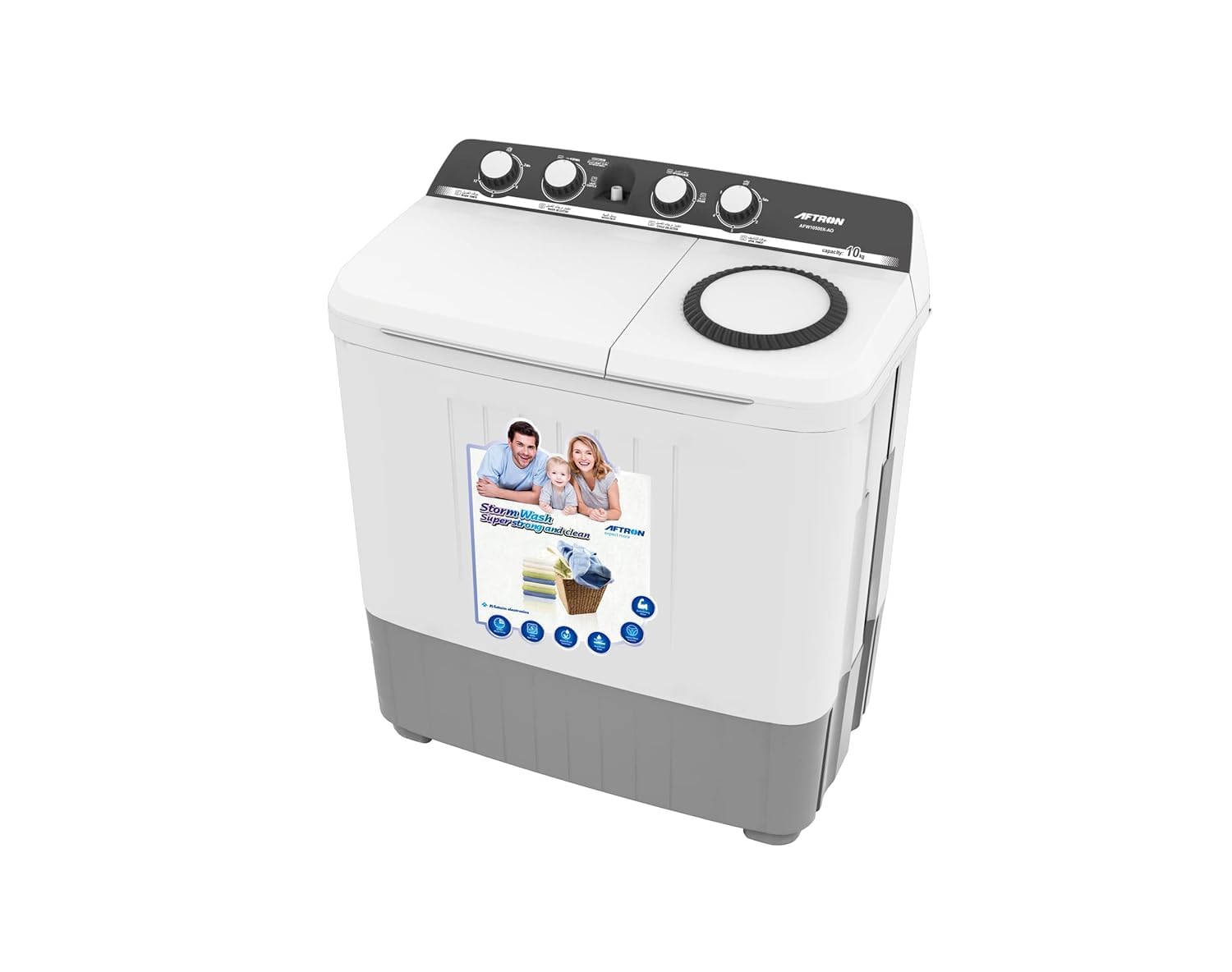 Aftron 10 Kg Top Load Semi Automatic Washing Machine - Afw10500X"Min 1 year manufacturer warranty"