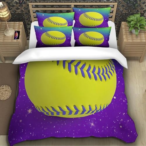 Housse de couette softball parure de lit 3D microfibre super douce - 5