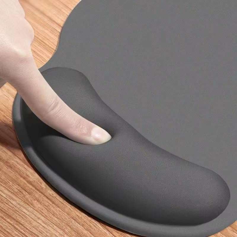 Image of Mouse Pad with Gel Wrist Rest Support, Ergonomic Mouse Cushion with Non Slip Rubber Base Mouse Pad for Laptop, Computer, Gaming, Office (Lite Pink, Round)