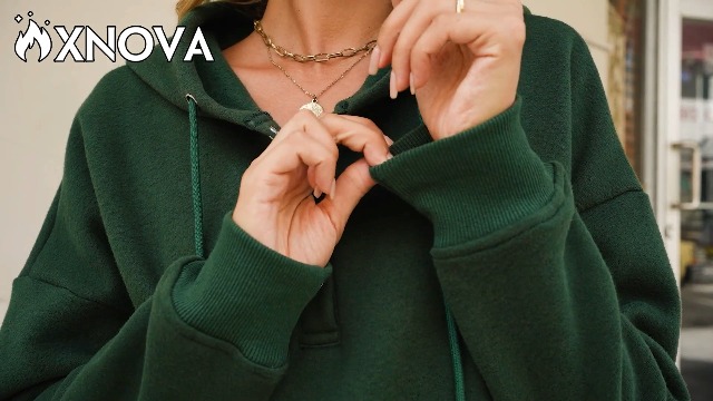 Kapuzenpullover Damen Basic - Oversize Hoodie Mit Tasche Für Herbst & Winter