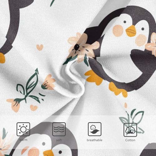 Wusikd Cute Penguins Girls' Underwear Cotton Flowers Girls Briefs Soft Toddler Underwear 2T3