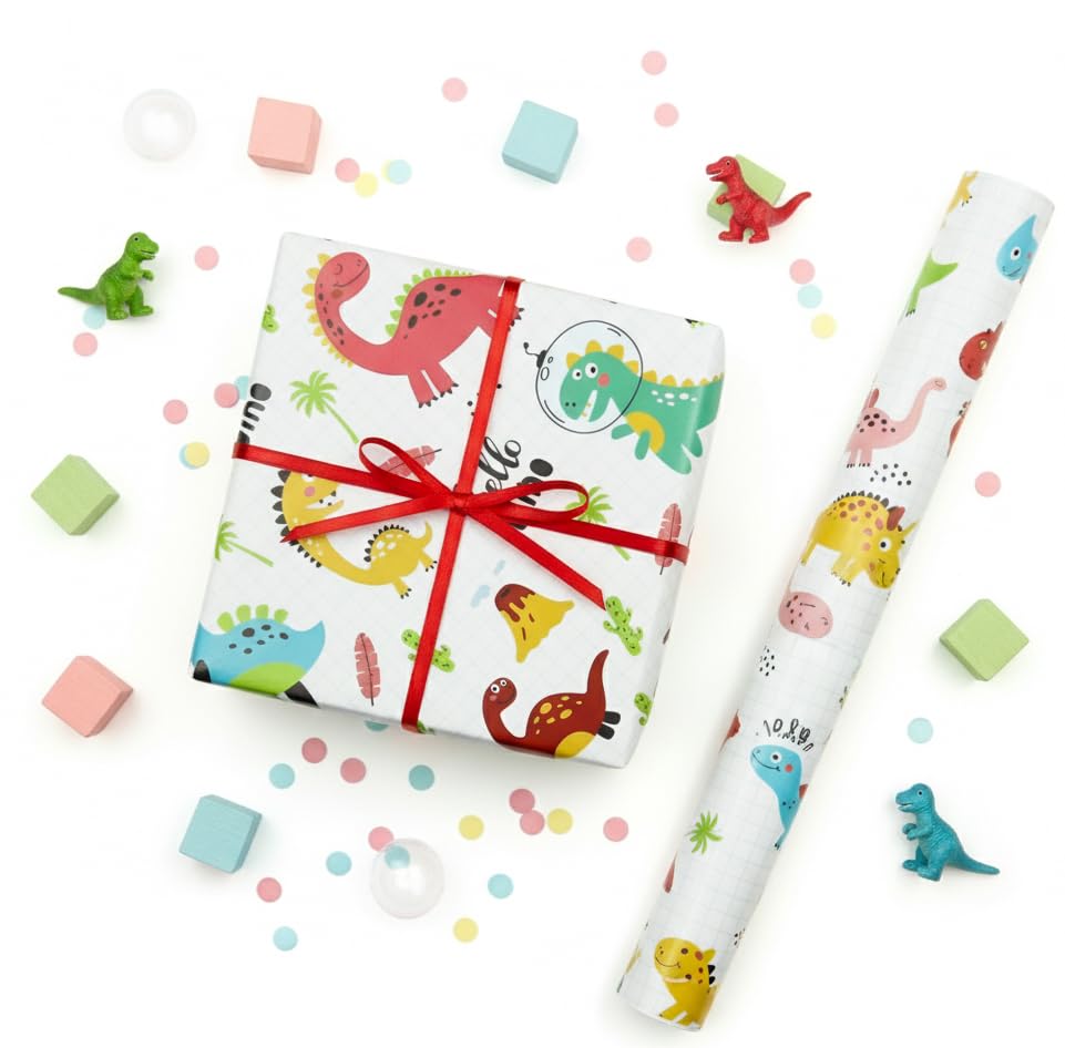 70x100 cm Çocuklara Özel Premium Hediye Paketleme Kağıdı 2'li Set | Eğlenceli Tema, Kalın, Kolay Sar