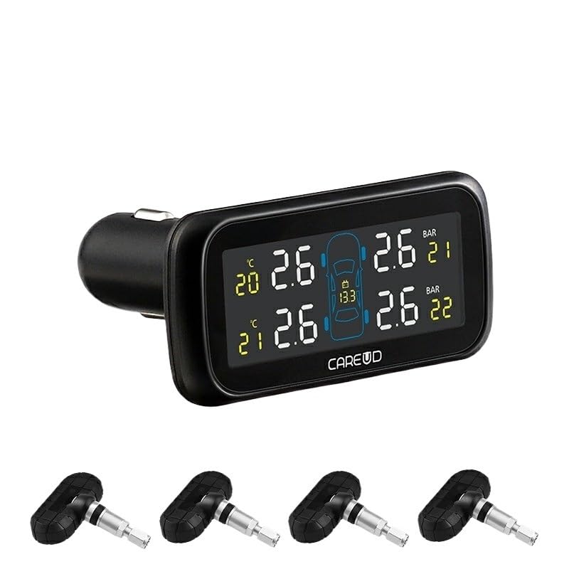 Tpms Sistema di monitoraggio della Pressione dei Pneumatici Wireless for Auto con 4 sensori Interni/Esterni Pressione Pneumatici(903-NF)