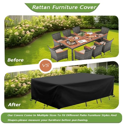 Cubierta resistente para mobiliario de jardín hecha de tela Oxford 420D impermeable 7