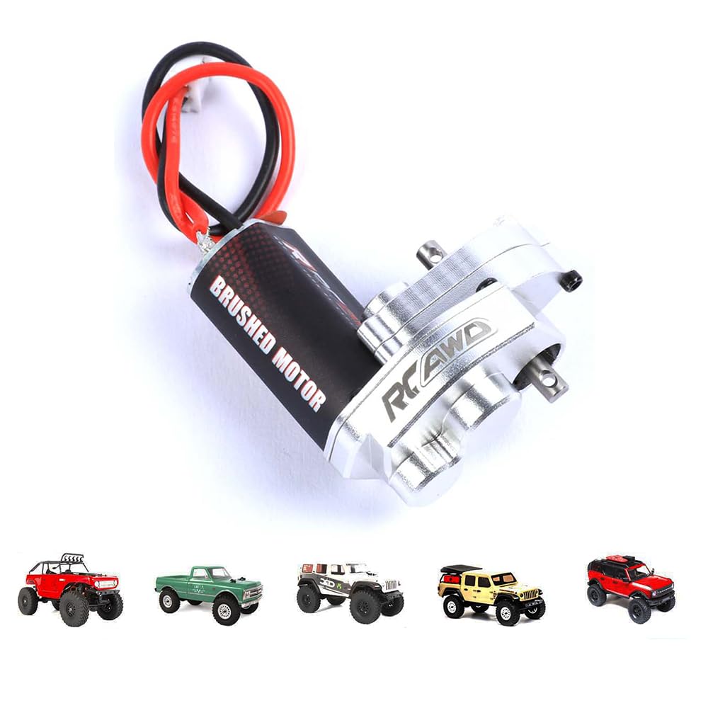 RCAWD Upgraded 55T Carbon Brush 050 Motor Alum Center Gear Case Transmission Assembled w/Steel Gears for Axial SCX24 Wrangler Bronco Gladiator C10 Deadbolt AX24 XC-1 4WS Upgrade Parts