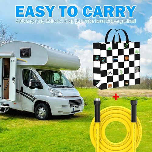 Image of RV Drinking Water Hose 100FT with Storage Bag, 5 /8 inch Premium Fresh Water Hose for RV, Camping, Marine, Trailer and Truck, BPA Free, Anti-Kink and Leak-Free, Drinking Water Safe