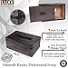 Luxe Designs Decorative Rectangular Wooden Tissue Dispenser with Slide-Out Bottom - Rustic Mango Wood Tissue Box Cover for Bathroom, Car, or Office Desk - 6.4 x 10.2 x 4.5 Inches, Dark Burnt