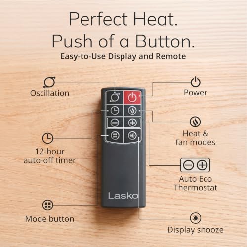 Lasko 18" Ellipse Ceramic Tower Space Heater - Remote - Black - CT18950 - image 5