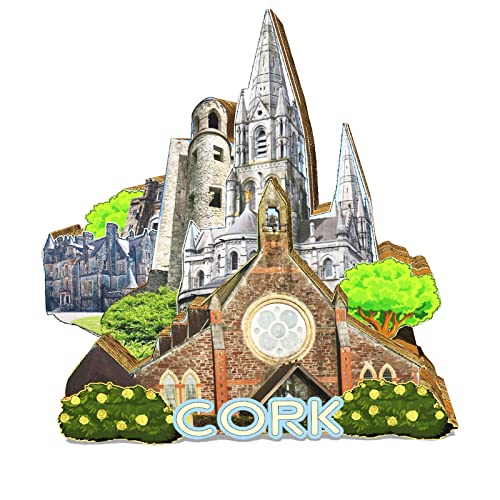 Calamita da frigorifero in sughero irlandese, in legno, 3D, da viaggio, da collezione, souvenir, decorazione fatta a mano