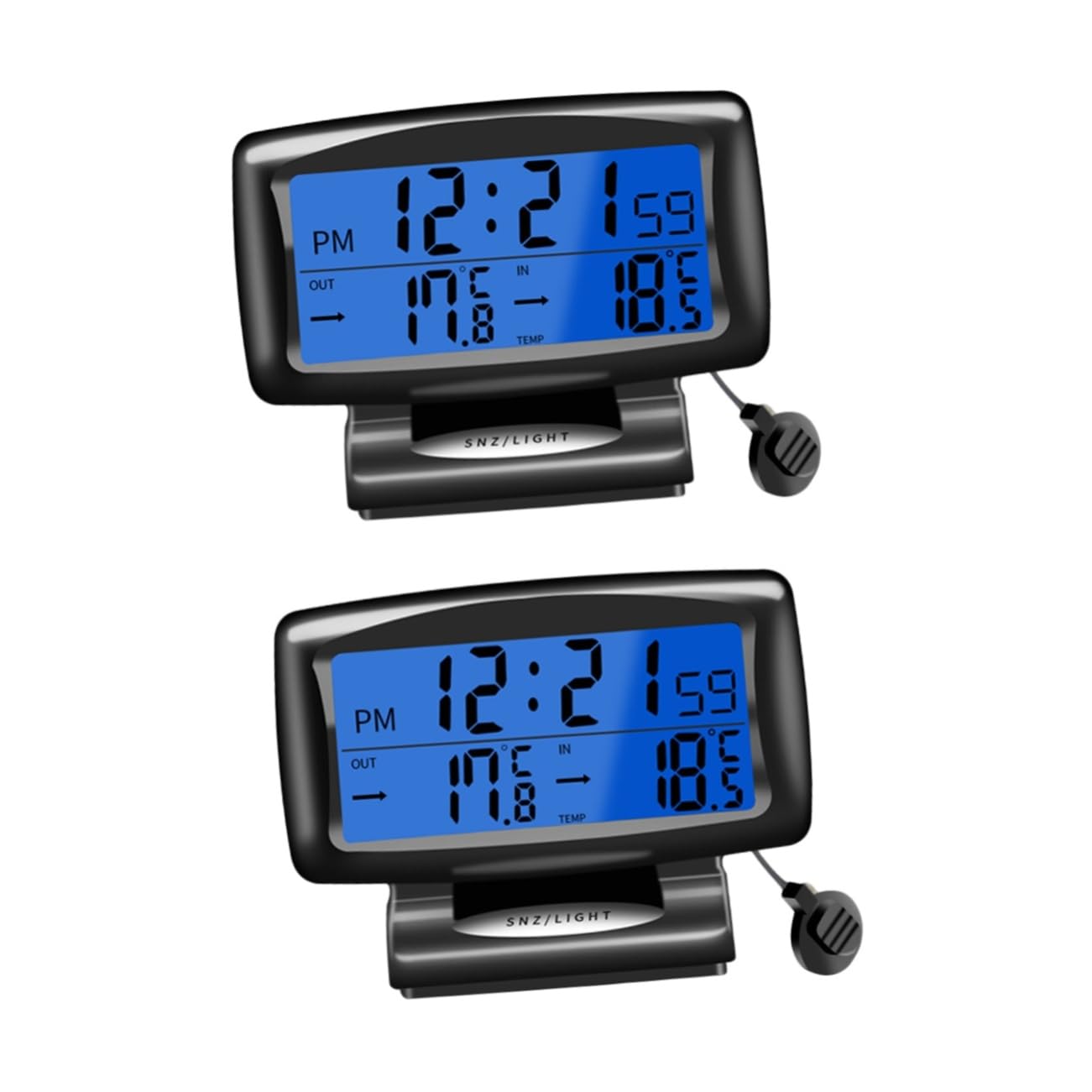 Gatuida 2piezas Electrónico Para Coche Pantalla Luminosa y Función De Retroiluminación Decoración De Tablero De Automóvil Medidor De Temperatura Sin Batería Fácil Instalación