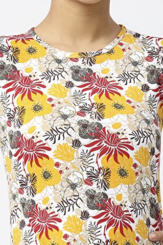 Image of SINI MINI Round Neck with Half Sleeve Top & Capri Beige Girls Casual Pack of 1 Night Suit Set