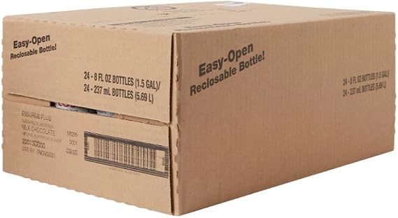 Ensure Plus Creamy Milk Chocolate Shake - 24 x 8 Ounce Bottles