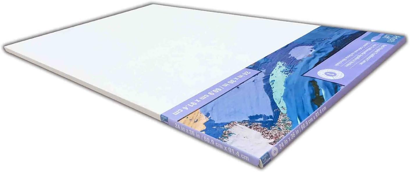 Artist's Loft 24" x 36" Level 1 Back Stapled Traditional Canvas - Acid Free Cotton Canvas for Paint, Acrylic, & Oils - Bulk 6 Packs