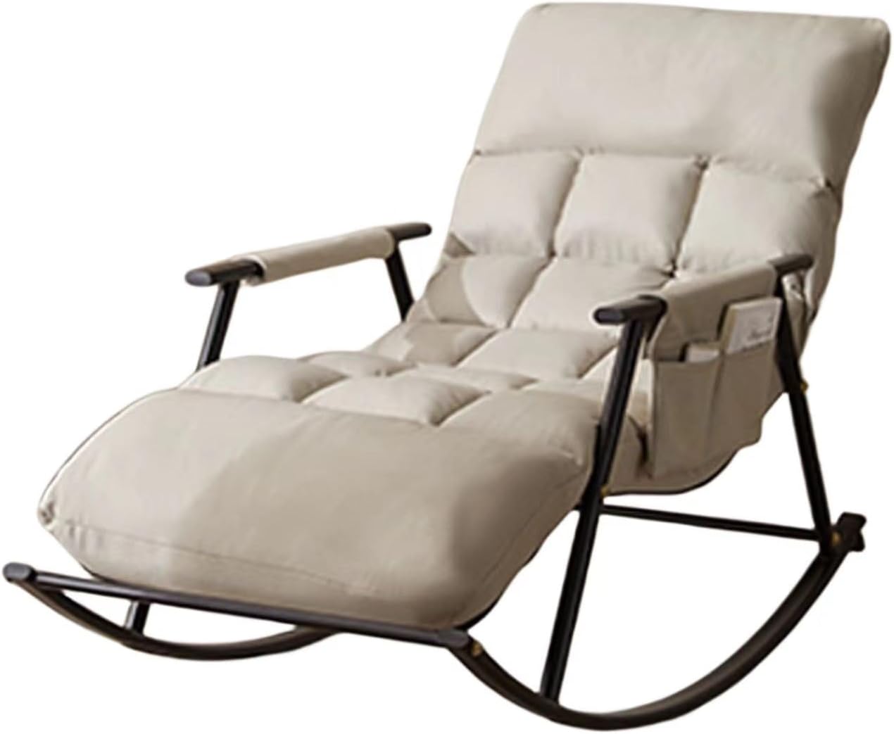 Recliner Chair Rocking Chair Patio ChairsCamping Chairs Living Room Chairs Lawn Chairs Reading Chairs For Bedrooms With Armrest Storage Bag Which Can Support For Up To 200kg/440lbs ( Color : White )