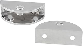 Aexit 2 Pcs Fall Protection Silver Tone Stainless Steel 11mm Thickness Glass Safety Clips Clip Clamp