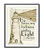 He turns my darkness into Light - 2 Samuel 22:9 Christian UNFRAMED reproduction art PRINT, Lighthouse Vintage Bible verse scripture gift, 8x10 inches