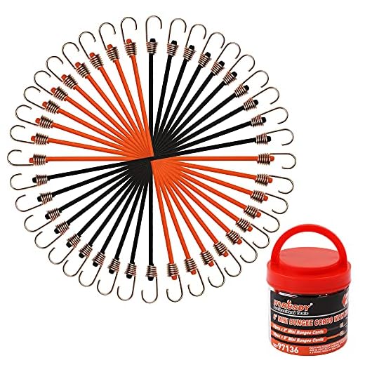 BRIMIX 20 pcs Pulpo ELÁSTICO 20 CM, Cuerda Goma elástica con Gancho Estirable hasta 40 cm. Bungee Cords Premium para Bicicleta, Camping, Equipaje, Carrito, Maleta, toldo, Lona, Transporte baca Coche