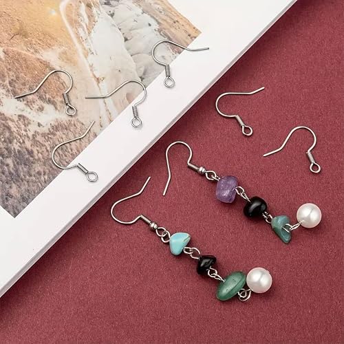 Image of INDIKONB Jewellery Making Earring Hooks | Brass Metal Fish Hook Findings for DIY Earrings, Silk Thread Jewellery, Earring Making Material & Jewellery Craft Kits (100 Pcs Silver)
