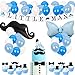 JOYMEMO Little Man Baby Shower Decorations Mustache Party Supplies Little Man Banner and Mustache Hat Bow Ties Cake Topper for Birthday Party Decorations