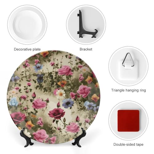 Plato decorativo de porcelana Garden Blooming Wildflowers 7 pulgadas miniatura 3