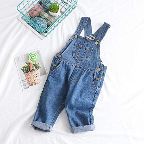 KIDSCOOL SPACE Baby Boy Girl Jean Overalls,Toddler Ripped Denim Cute Workwear3