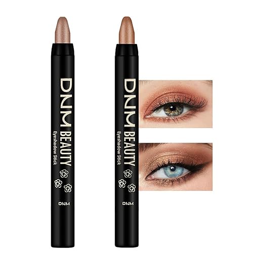 Kaely Juego de 2 barras de sombra de ojos crema para ojos, blanco perla y negro perla, brillo de ojos, maquillaje de Halloween, lápiz de crayón