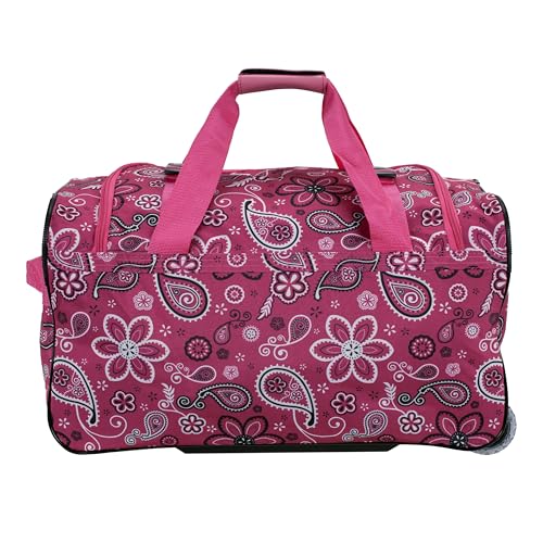 Image of Rockland Rolling Duffel Bag, Black, 22 inch