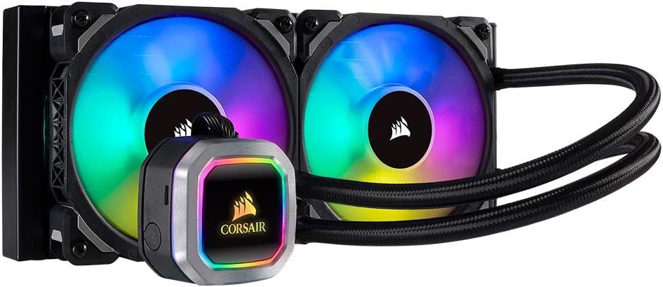 Corsair H100i RGB PLATINUM AIO Liquid CPU Cooler,240mm,Dual ML120 PRO RGB PWM Fans,Intel 115x/2066,AMD AM4/TR4