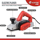 SCEPTRE SP-82 Corded Electric Planer Heavy Duty Strong Grip Motor Accurate & Smooth Planing Handheld Woodworking Tool Proper Heat Dissipation (82mm)