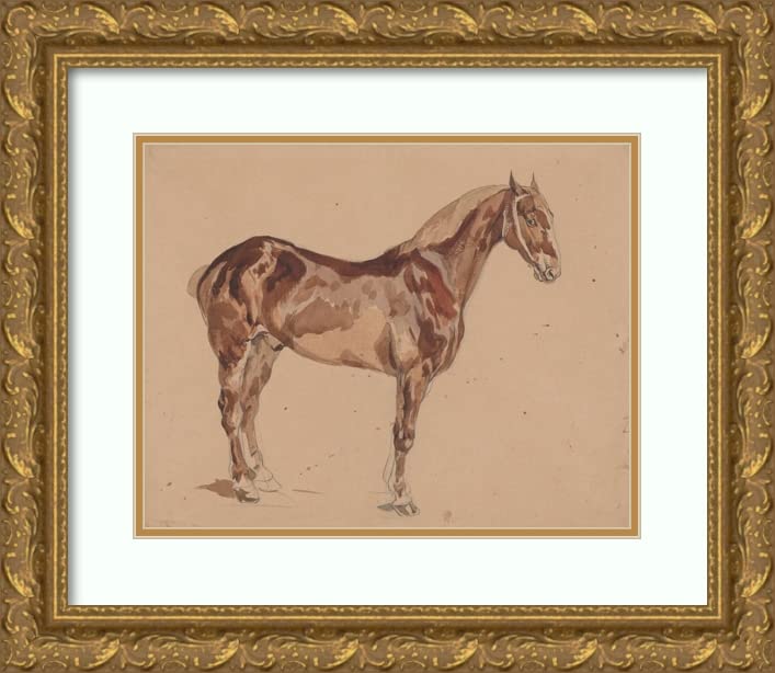 ArtDirect Piotr Micha owski 24x20 Gold Ornate Framed and Double Matted Museum Art Print Titled Chestnut Ointment 1845-1846