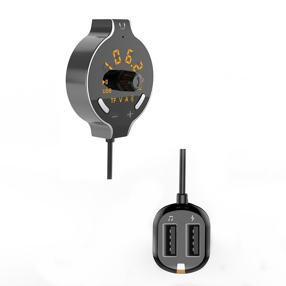 YONGYAO Q8S Bluetooth Trasmettitore USB Dual USB Car Charger Supporto Aux-in/U Disk
