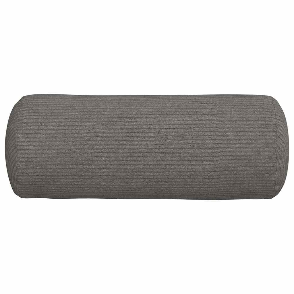 Poduszki bolster zestaw 2 szt., jasnoszare, Ø 15 x 40 cm, z miękkiego materiału sztruksowego, cylindryczne, do salonu, sypialni, komfort wewnątrz