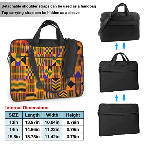 Bolso para portátil vintage con patrón étnico negro miniatura 3