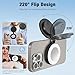 Magnetic Ring Light with Mirror for Phones, 3 Color Modes & Touch Control, Rechargeable Selfie Light with Type-C Port & Universal Metal Ring Adapter, Works with All Smartphones, Black