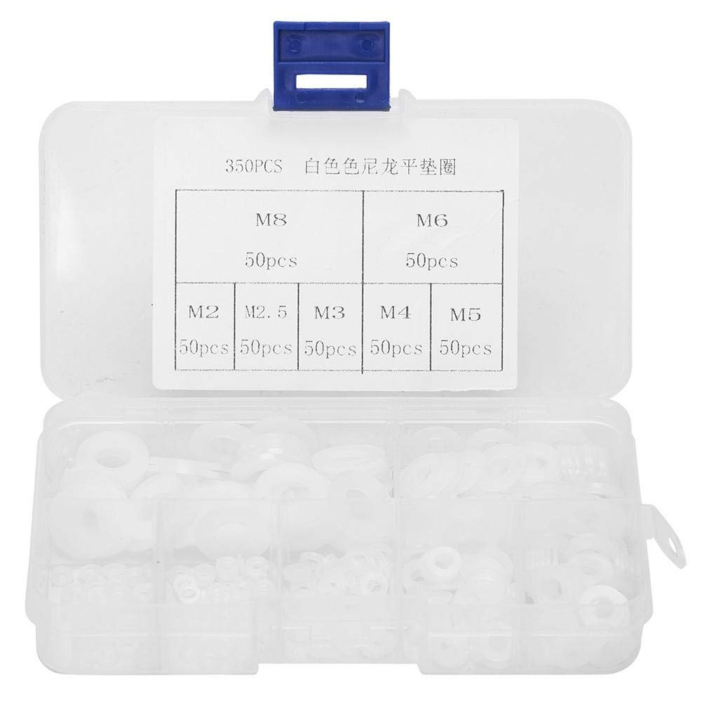 Arandela plástica, 350pcs Kit de juntas planas para aplicaciones de fontanería tapones de sumidero buffers maquinaria