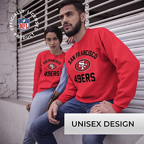 Team-Fan-Apparel-NFL-Adult-Gameday-Football-Crewneck-Sweatshirt-Cotton-Blend-Stay-warm-comfortable-stylish-on-game-day-San-Francisco-49ers-Red-Adult-X-Large