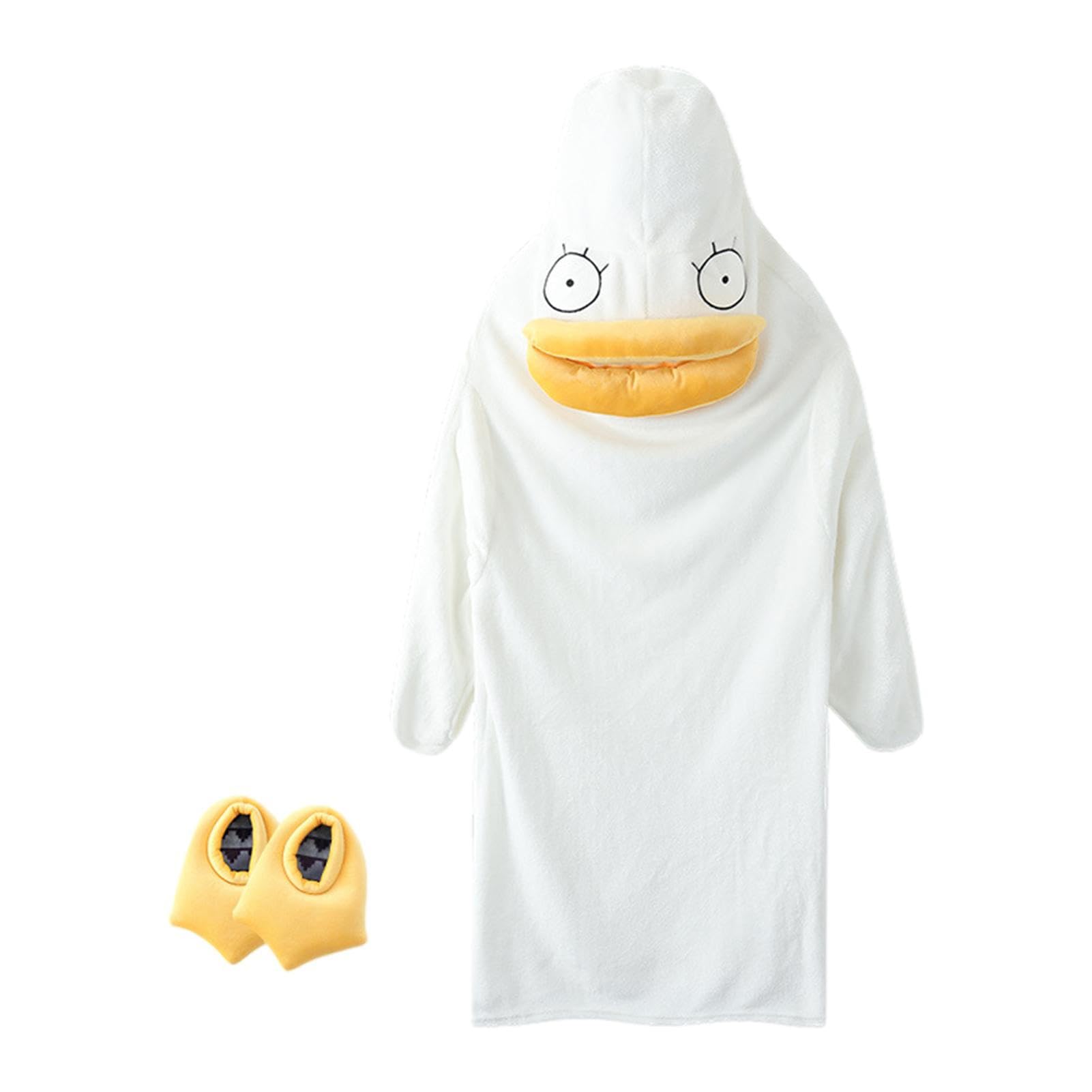 Duck Footy Pyjama's | Pyjama met Eenden | Adult Onesie Pyjama | Eend Badjas Flanel Deken Uniseks Grappig Pyjama met Schoenen, Pluche Cosplay Duck Kostuum voor Mannen Vrouwen, 1, L
