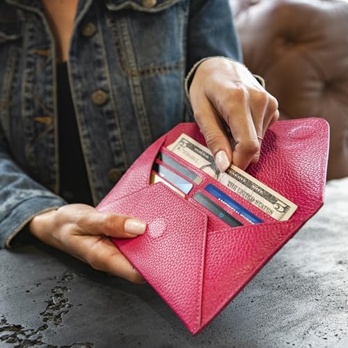 Slim Genuine Leather Wallet Clutch - Multiple Slots Money, ID, Cards, Smartphone, RFID Blocking - Unisex3