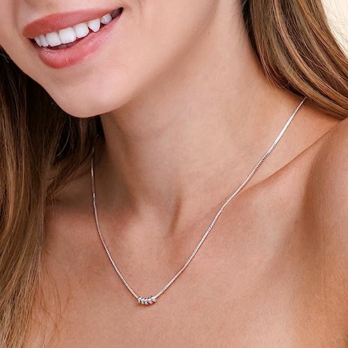 Silver Five Ball Beads Necklace | Silver Necklaces For Women | Small Beads Pendant Necklace | Dainty Round Jewelry | Gifts For All Occasions #TOP2