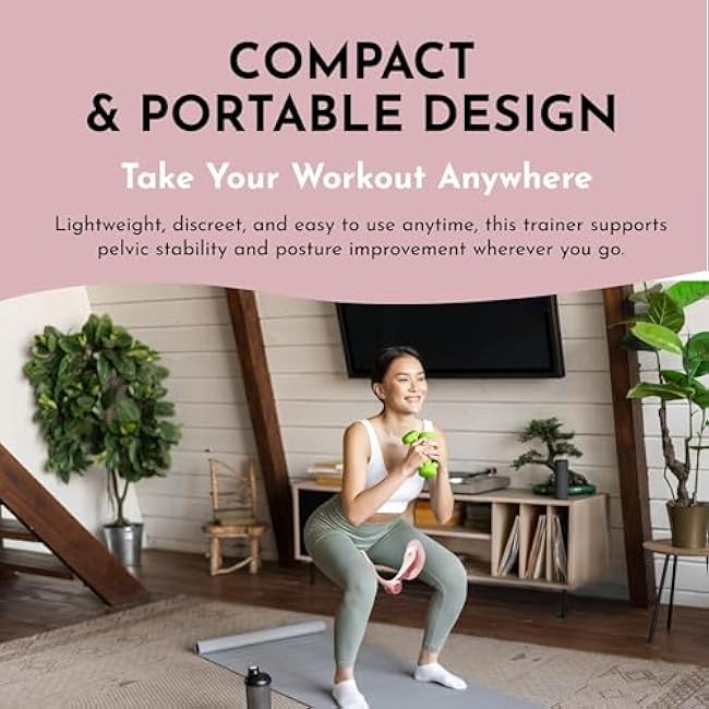 Pelvic Floor Thigh Exercise Device - Portable Kegel System Strengthening Exerciser for Men Women Inner Outer Muscle - Hip Abductor Master Trainer & Leg Workout Toner Equipment for Home Fitness