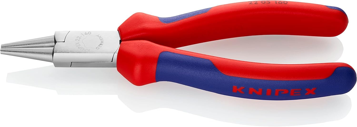 Knipex 22 05 160 Round Nose Pliers Multi Component Grips 160mm
