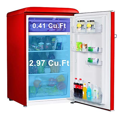 Buy Galanz GLR35RDER Retro Compact Refrigerator, Single Door Fridge