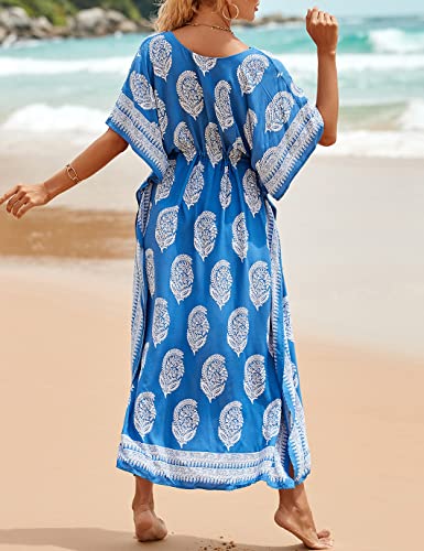 Image of Eddoyee Loose Beach Kaftan Dresses for Women Caftan Swimsuit Cover Up