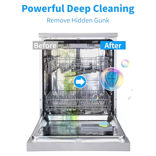 Image of Dishwasher Cleaner Tablets - 24 Pack Powerful Descaling and Refreshing Pods, Deep Cleaning for Dish Washer Machine, Heavy Duty for Sparkling Clean - Yearly Supply.