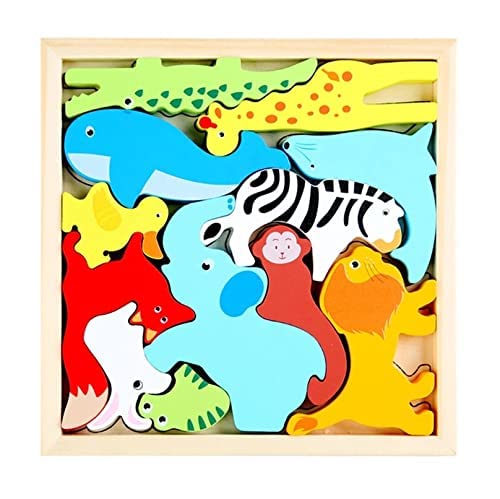 Seven Moon Handcrafted 3D Wooden Jigsaw Puzzle; Early Education Alphabet and Number Learning Multicolour Toy Blocks for Kids (16 cm x 16 cm, Wild & Ocean Aquatic) (B09X628X1D) Amazon Price History, Amazon Price Tracker