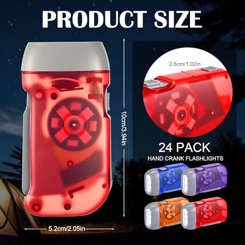 Image of Mudder 24 Pack Hand Crank Flashlight, Light 7