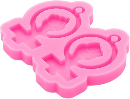 Miniatura 5 de Super brillante puño forma pendientes molde silicona molde pendiente resina molde DIY llavero artesanía epoxi moldes joyería fabricación pendiente