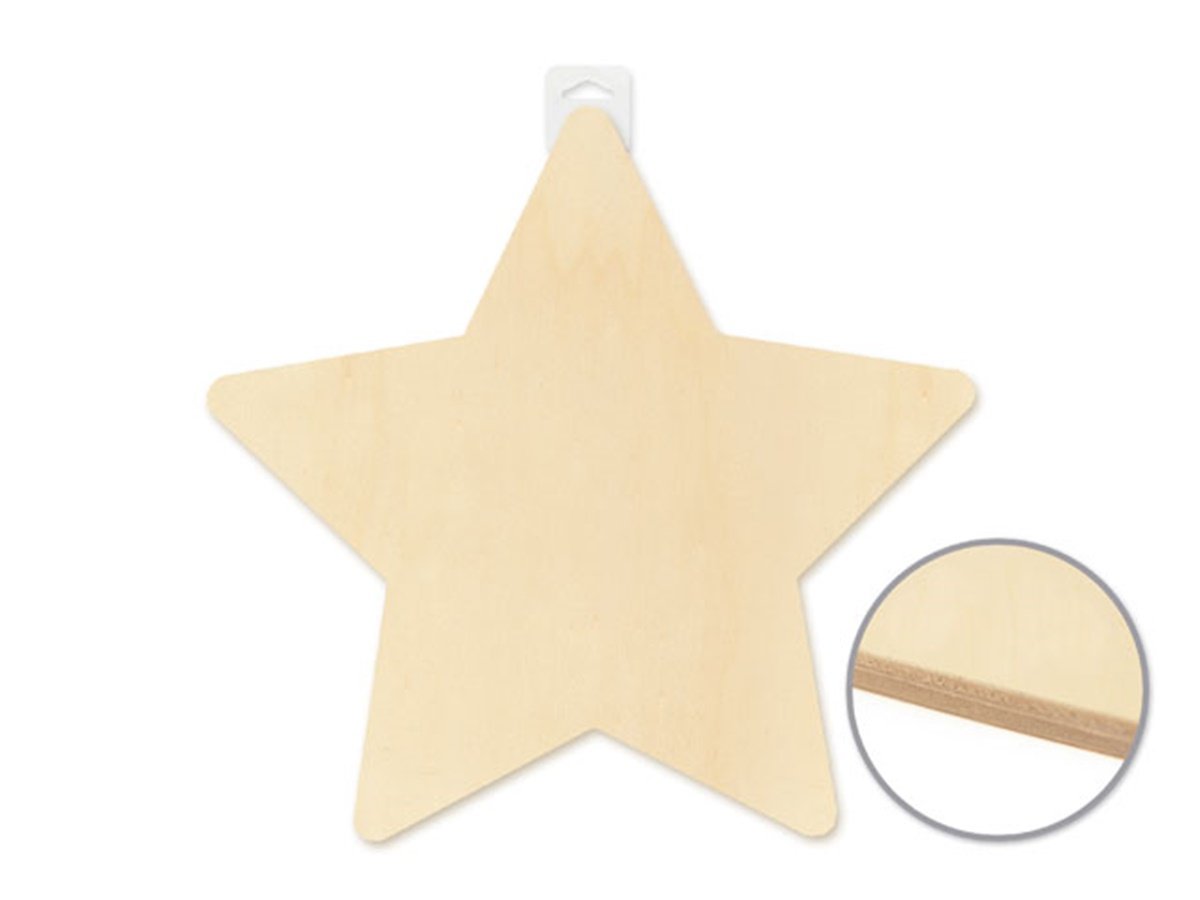 Wood Decor Paintable Wooden Wall Plaque (Star)