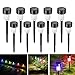 Produktbild Solar Bodenleuchten 10 Stück LED Solarleuchten IP65 wasserdichte Gartenleuchten Bunt Garten Dekoration Licht Fahrstraßen Sicherheits Lichter für Rasen, Patio, Hof