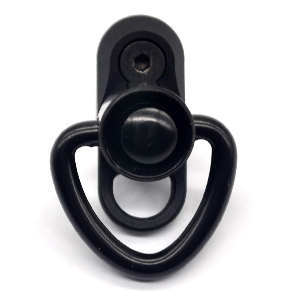 TRIROCK Keymod Sling Swivel Heart-shape loop with Push Button Black QD base & Sling Mount with a Hole for Snap Clip Hook Spring